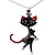 Romantic Black Pussy Cat Fashion Pendant