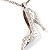 Silver Tone Crystal High Heel Shoe Pendant with Chain - 70cm L - view 7