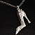 Silver Tone Crystal High Heel Shoe Pendant with Chain - 70cm L - view 10