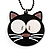 Black Funky Cat Plastic Pendant