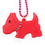 Pink Plastic Scottie Dog Pendant