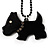 Black Plastic Scottie Dog Pendant