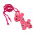 Cute Plastic Crystal Giraffe Pendant (Deep Pink)