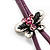 Rose And Butterfly Vintage Leather Cord Pendant (Purple, Pink&Lilac) - view 3