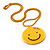 Yellow Plastic Smiling Face Pendant (Yellow) - view 2