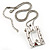 Crystal Open Square Pendant (Silver Tone) - view 3
