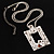 Crystal Open Square Pendant (Silver Tone) - view 2