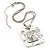 Ethnic Hammered Square Pendant (Silver Tone) - view 2