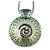 Light Blue Ornate Enamel Round Pendant Necklace - view 3