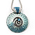 Light Blue Ornate Enamel Round Pendant Necklace - view 6