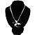 Black&White Enamel Flower Cord Pendant - view 2