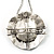 Ethnic Hammered Dome Shaped Crystal Pendant (Silver Tone) - view 8