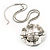 Ethnic Hammered Dome Shaped Crystal Pendant (Silver Tone) - view 6
