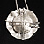 Ethnic Hammered Dome Shaped Crystal Pendant (Silver Tone) - view 7