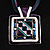 Square Ornate Enamel Cord Pendant (Teal&Purple) - view 5