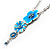 Stunning Blue Enamel Floral Drop Pendant Necklace - view 6
