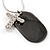 Clear Crystal Cross Dog Tag Pendant (Silver&Black Tone) - view 2
