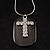 Clear Crystal Cross Dog Tag Pendant (Silver&Black Tone) - view 5