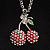Long Double Cherry Crystal Pendant (Red) - view 4
