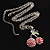 Long Double Cherry Crystal Pendant (Red) - view 2