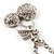 Long Double Cherry Crystal Pendant (Silver) - view 4