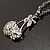 Long Double Cherry Crystal Pendant (Silver) - view 5