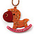 Light Brown Crystal Rocking Horse Pendant - view 1