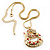 Gold Tone Crystal Coiled Snake Pendant - view 6