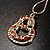 Gold Tone Crystal Coiled Snake Pendant - view 4