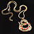 Gold Tone Crystal Coiled Snake Pendant - view 5