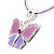 Pink Enamel Butterfly Choker Necklace - view 4
