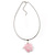 Silver Tone Pink Rose Wire Choker Necklace - view 4