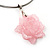 Silver Tone Pink Rose Wire Choker Necklace - view 3