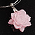 Silver Tone Pink Rose Wire Choker Necklace - view 6