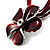 Burgundy Red Enamel Flower Cord Pendant Necklace - view 4