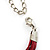 Burgundy Red Enamel Flower Cord Pendant Necklace - view 9