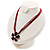 Burgundy Red Enamel Flower Cord Pendant Necklace - view 10