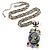 Long 'Classic Lady' Multicoloured Crystal Cameo Pendant Necklace (Silver Tone) - view 2