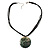 Black Romantic Rose Shell Organza Cord Pendant Necklace - view 4