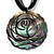 Black Romantic Rose Shell Organza Cord Pendant Necklace