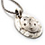 Silver Tone Patterned Medallion Pendant. - view 5