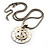 Silver Tone Patterned Medallion Pendant. - view 4