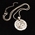 Silver Tone Patterned Medallion Pendant. - view 3