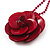 Crimson Acrylic Rose Pendant - 42cm - view 5