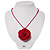 Crimson Acrylic Rose Pendant - 42cm - view 2