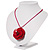 Crimson Acrylic Rose Pendant - 42cm - view 6