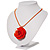 Bright Orange Acrylic Rose Pendant - 42cm - view 8