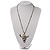 Diamante Skull With Horns Pendant Necklace (Rhodium Plated) - 60cm - view 3