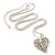 Clear Crystal Leaf Pendant Necklace (Silver Tone) -50cm - view 9
