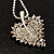 Clear Crystal Leaf Pendant Necklace (Silver Tone) -50cm - view 5